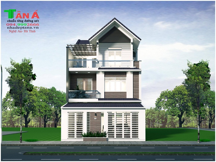 Thiết kế mẫu nhà 3 tầng đẹp tại Hà Tĩnh