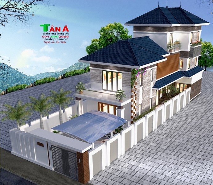 Thiết kế mẫu nhà 2.5 tầng diện tích 8x19m tại Hà Tĩnh.
