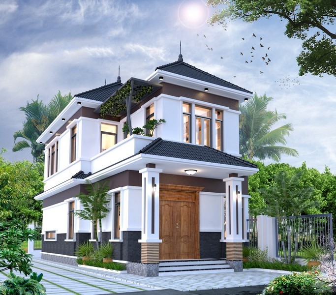Thiết kế nhà đẹp mặt tiền 6m 2 tầng hiện đại tại Hà Tĩnh