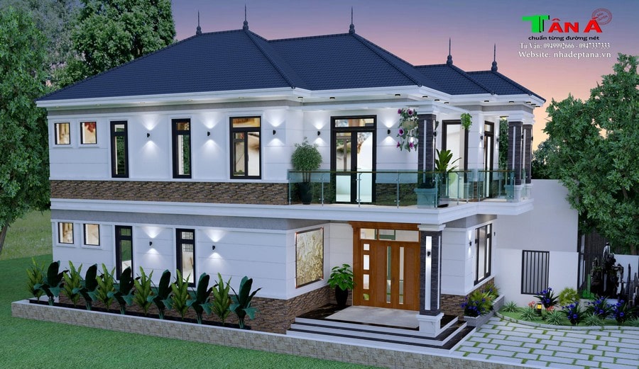 Thiết kế mẫu nhà hiện đại 2 tầng tại Quảng Bình