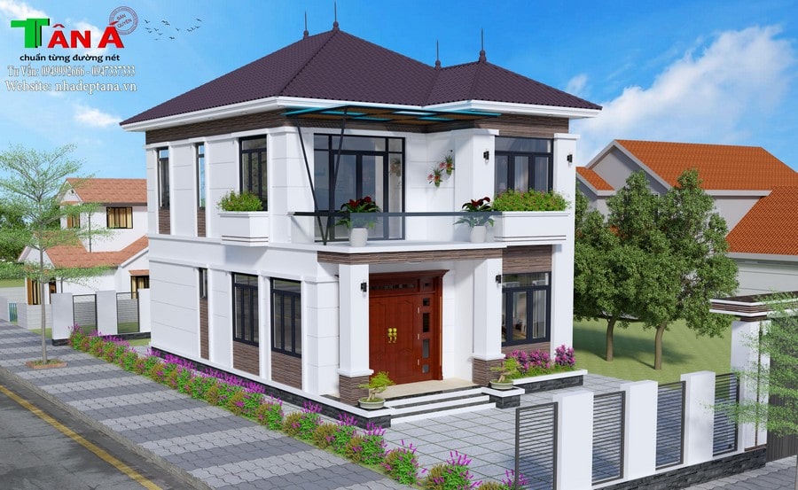 Thiết kế nhà 2 tầng đẹp, chi phí thấp tại Kỳ Anh - Hà Tĩnh