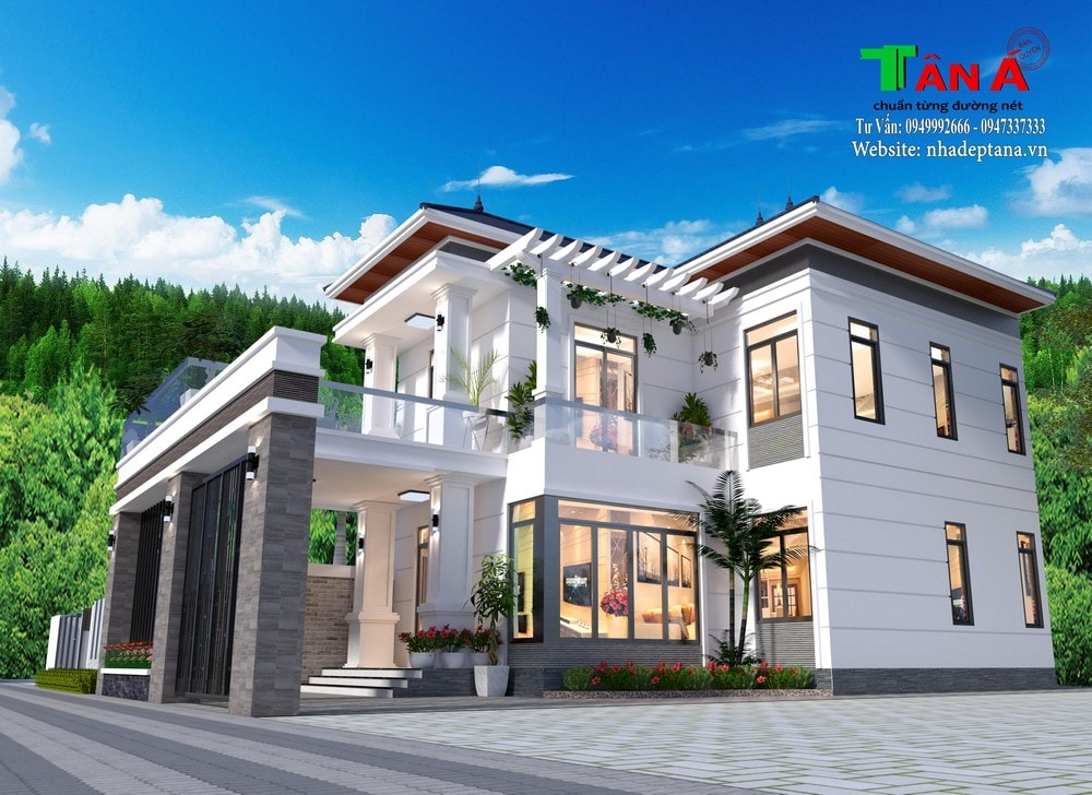 Thiết kế nhà đẹp 2 tầng tại Nghệ An - Hà Tĩnh