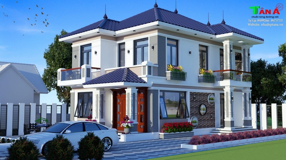 Mẫu nhà 2 tầng đẹp tại Can Lộc 