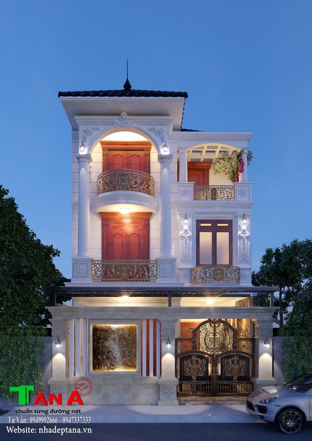 Mẫu thiết kế biệt thự phố 3 tầng đẹp ở Vinh - Nghệ An 