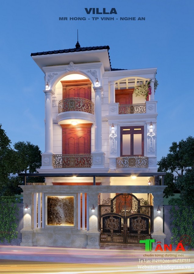 Mẫu thiết kế biệt thự đẹp ở Nghệ An 