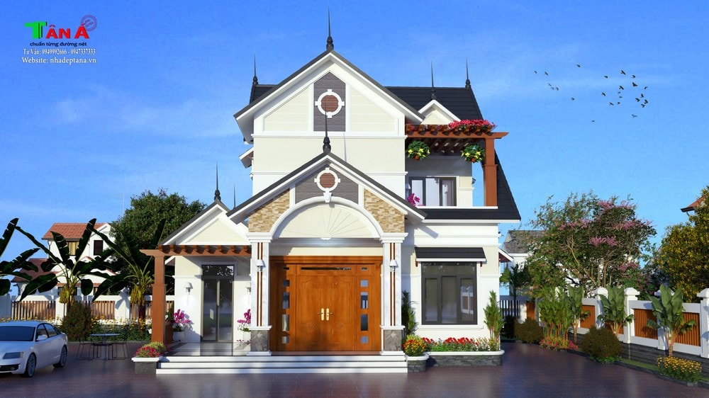 Mẫu nhà 2 tầng mái thái hiện đại đẹp tại Yên Thành- Nghệ An