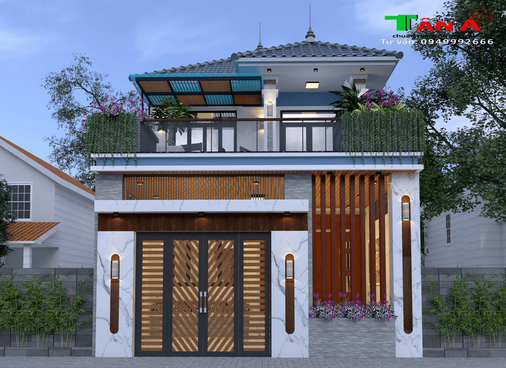 Thiết kế mẫu nhà 2 tầng 7m tại Nghi Xuân - Hà Tĩnh
