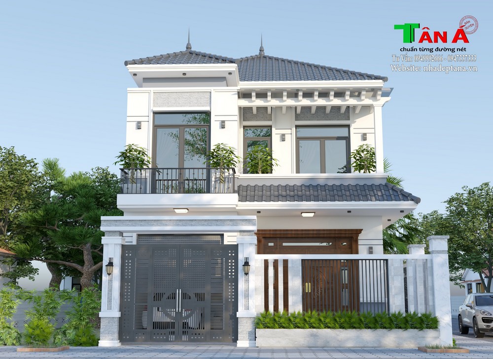 Mẫu thiết kế biệt thự 3 tầng có gara hiện đại đẹp tại Quảng Nam  ROMAN
