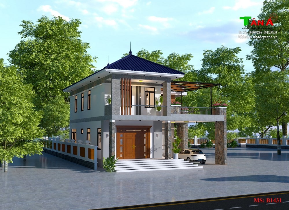 Thiết kế 2 tầng chữ L 10m tại Nghi Lộc - Nghệ An