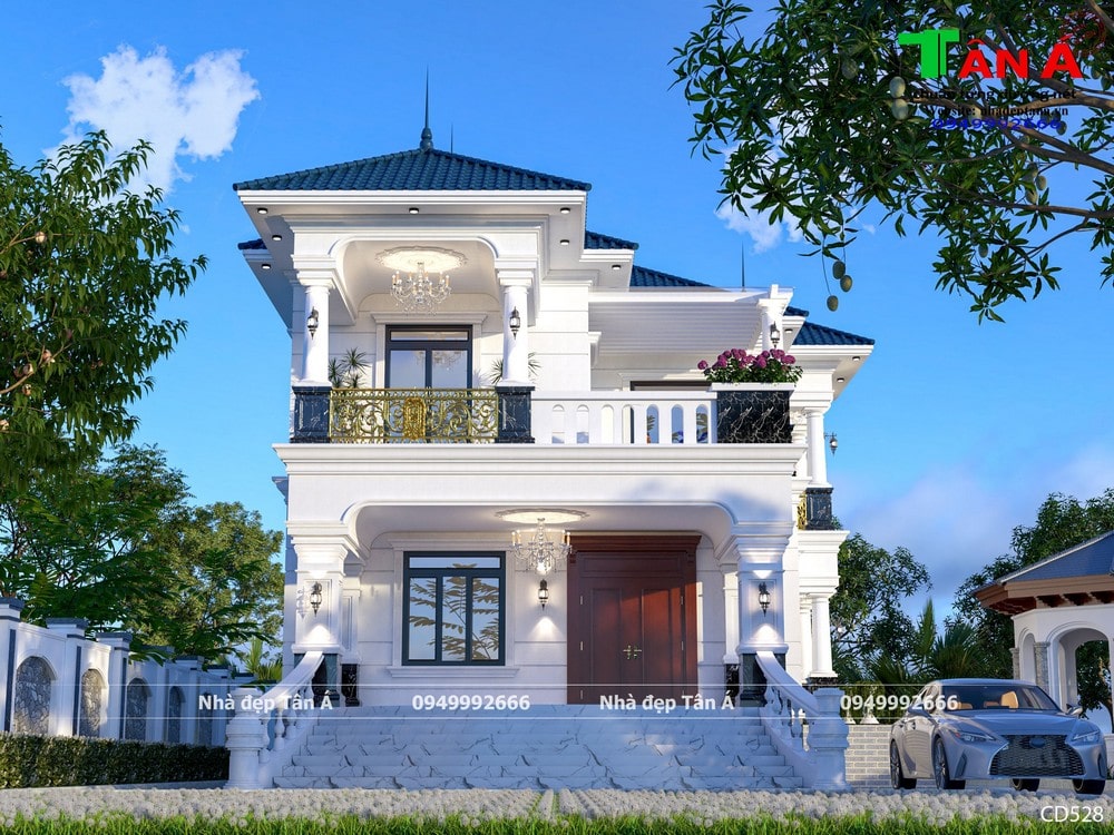 Mẫu nhà 2 tân cổ điển mái nhật đẹp tại Tiền Giang