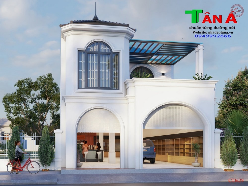 Giới thiệu mẫu nhà 2 tầng mái nhật kết hợp kinh doanh tại Krong NÔ -Đak Nông MS CD629