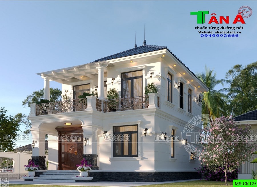 Mẫu 2 tầng mái nhật tách bếp tại Hà Nội