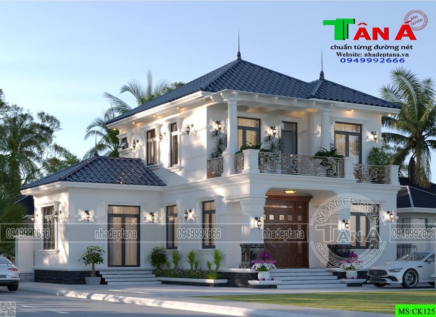 Mẫu 2 tầng mái nhật tách bếp tại Hà Nội