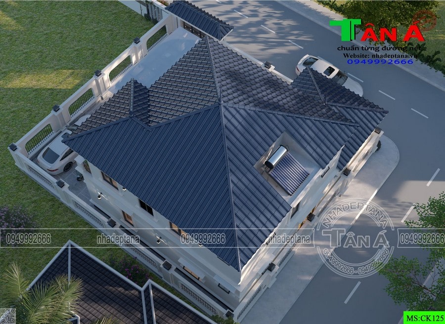 Mẫu 2 tầng mái nhật tách bếp tại Hà Nội