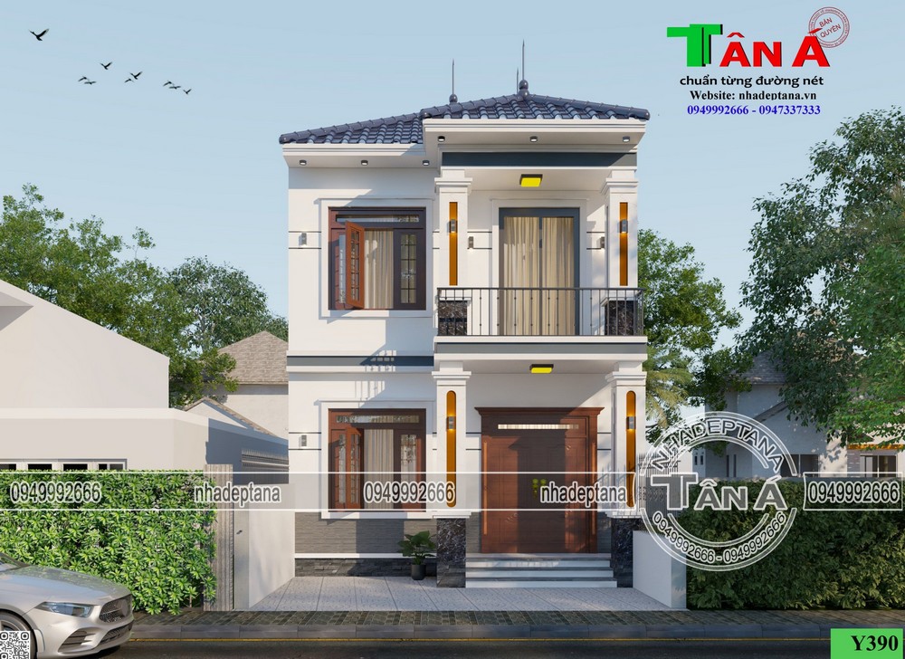 Mẫu 2 tầng mái nhật 4 phòng ngủ đẹp tại Diễn Châu