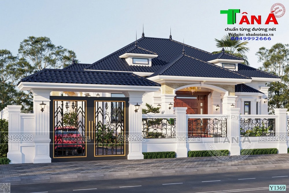 Mẫu cấp 4 tân cổ bố trí 3 phòng ngủ đẹp tại Thanh Chương