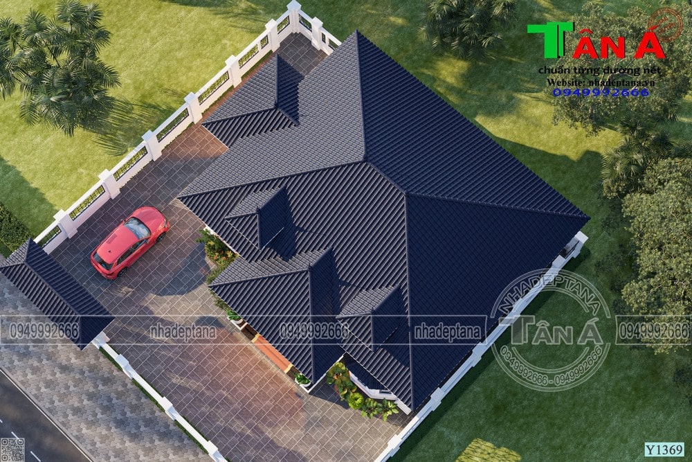 Mẫu cấp 4 tân cổ bố trí 3 phòng ngủ đẹp tại Thanh Chương