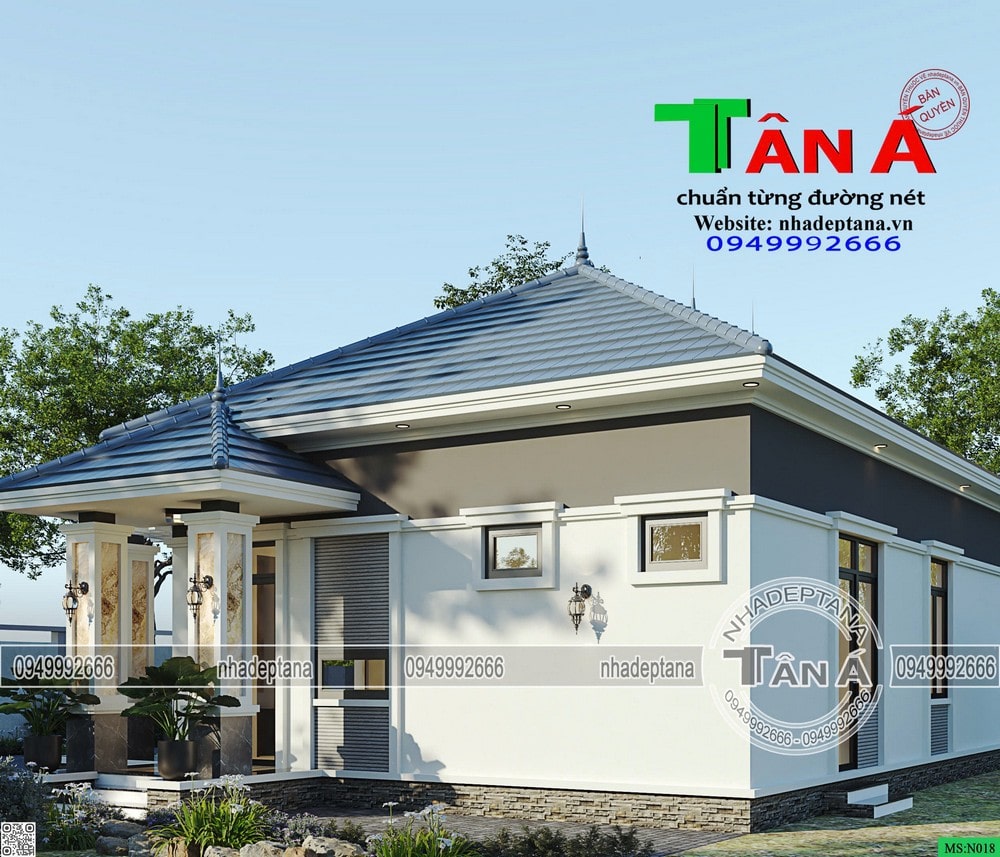 Mẫu cấp 4 mái nhật 4 gian đẹp tại Yên Thành