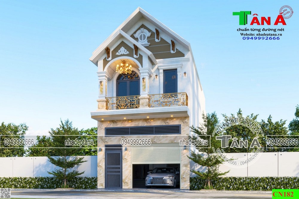 Mẫu nhà phố mái thái 4 phòng ngủ đẹp tại Hưng Yên