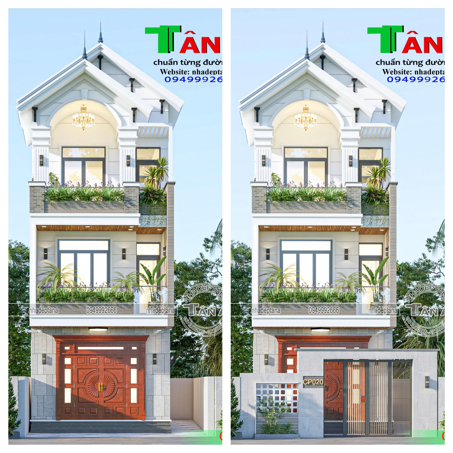 Mẫu nhà phố 3 tầng mái thái đẹp tại Hải Phòng